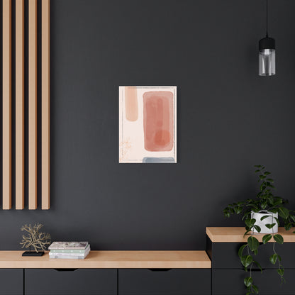 Pink Water Minimal Art Set 1.3 - Matte Canvas Decor with Minimalist Leaf Design