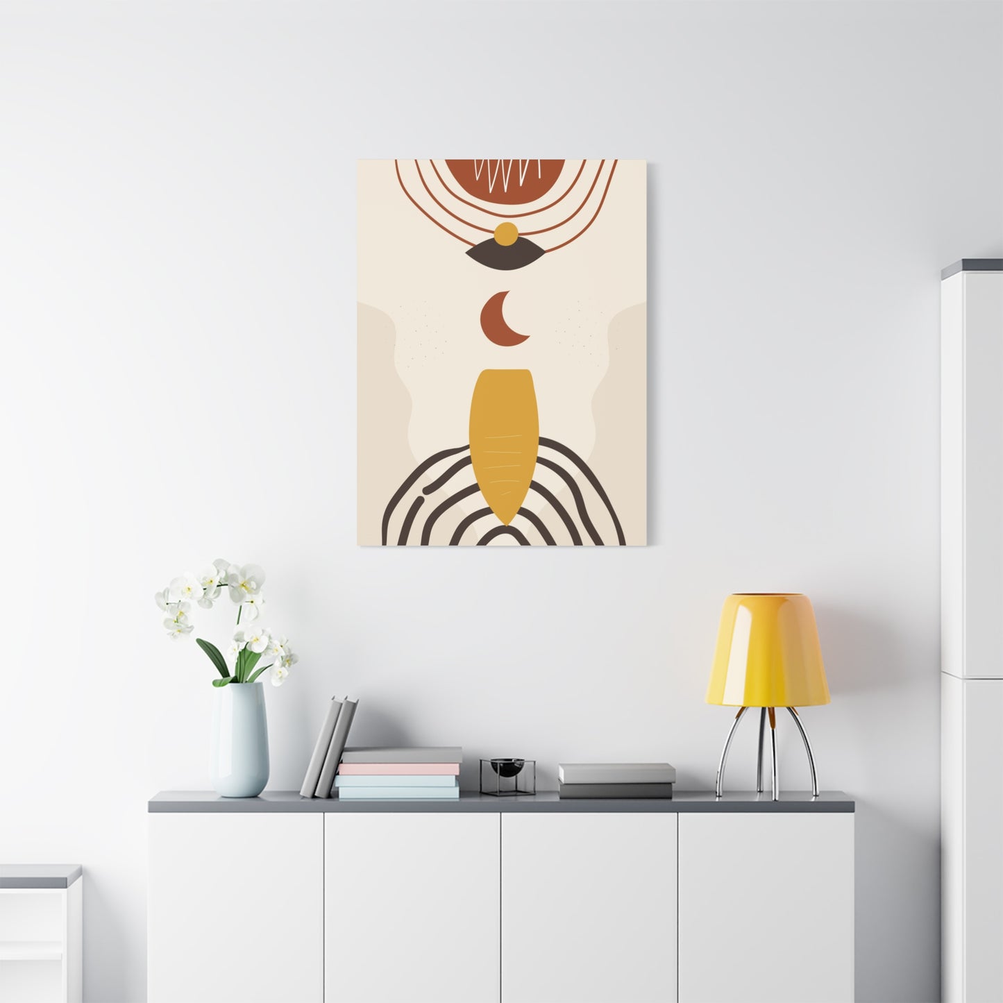 Nocturne Petal Art Set 1.3 - Matte Canvas Decor with Minimalist Leaf Design