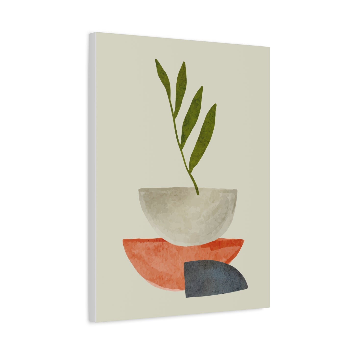 Flower Wall Art Set 1.3 - Matte Canvas Decor with Minimalist Leaf Design