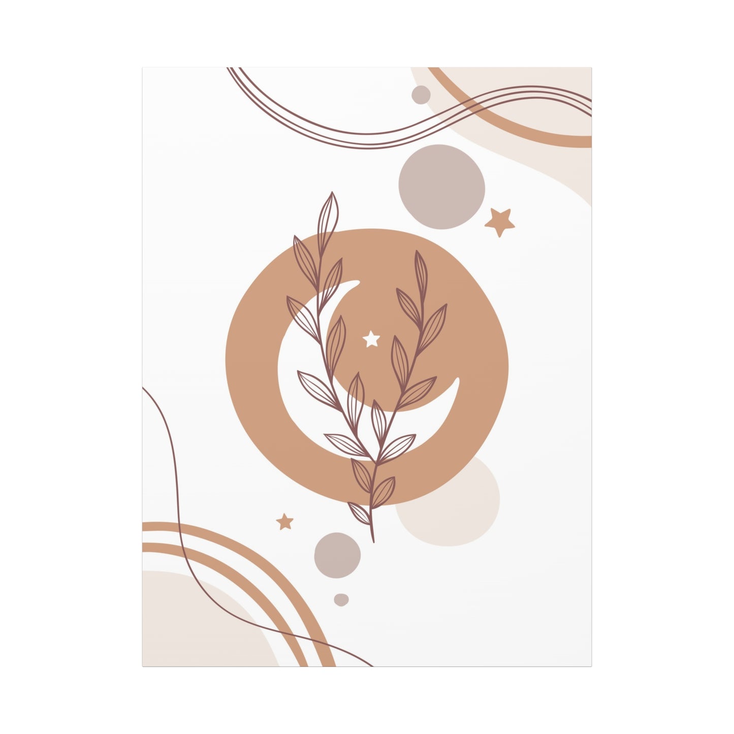 Sunset Botanica Art 1.1 - Matte Canvas Decor with Minimalist Leaf Design