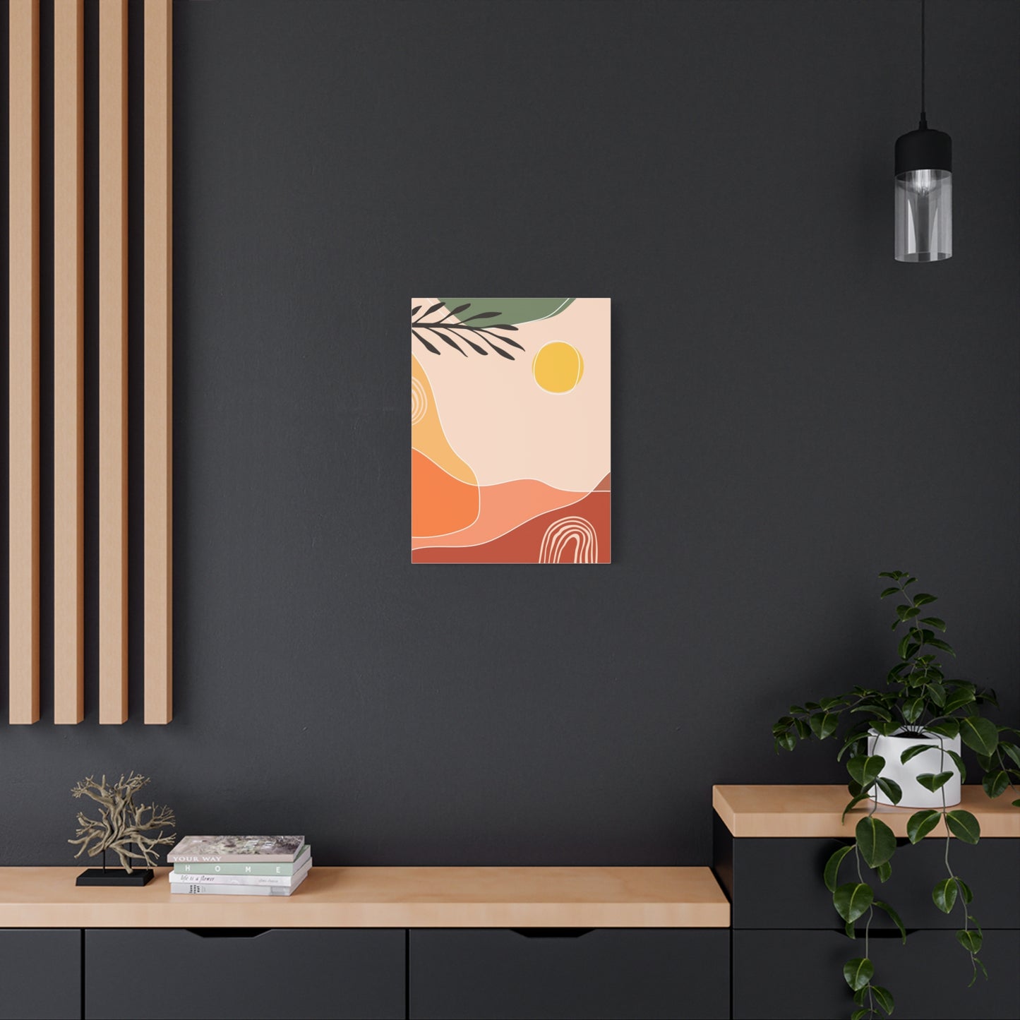 Sunway Minimal Art Set 1.2 - Matte Canvas Decor with Minimalist Leaf Design