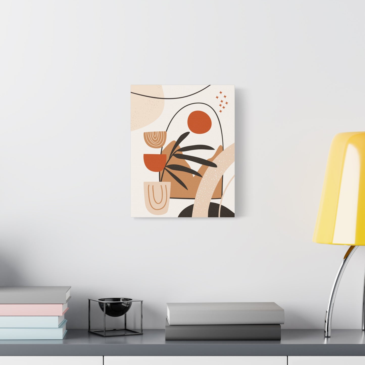Boheme Luna  Art Set 1.3 - Matte Canvas Decor with Minimalist Leaf Design
