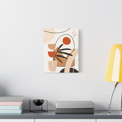 Boheme Luna  Art Set 1.3 - Matte Canvas Decor with Minimalist Leaf Design