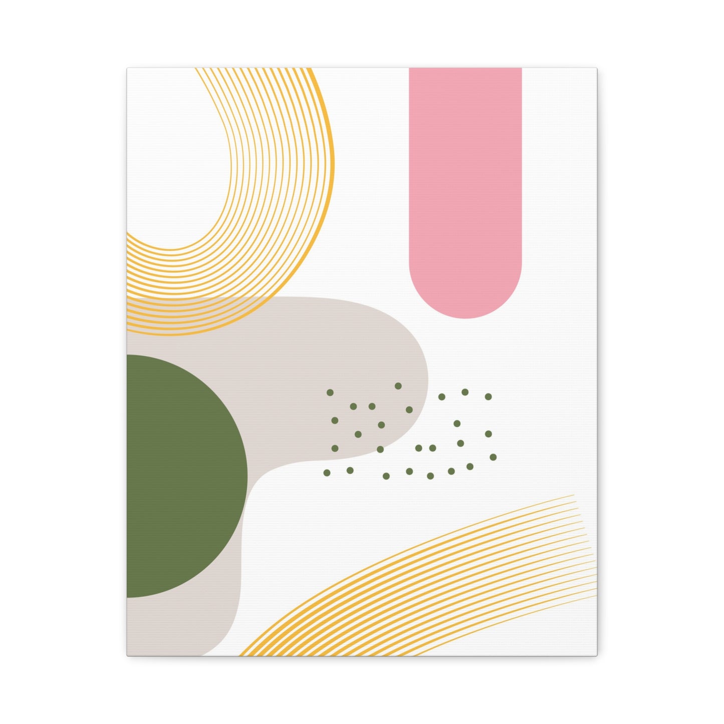 Minimal Geo Art Set 1.2 - Matte Canvas Decor with Minimalist Leaf Design