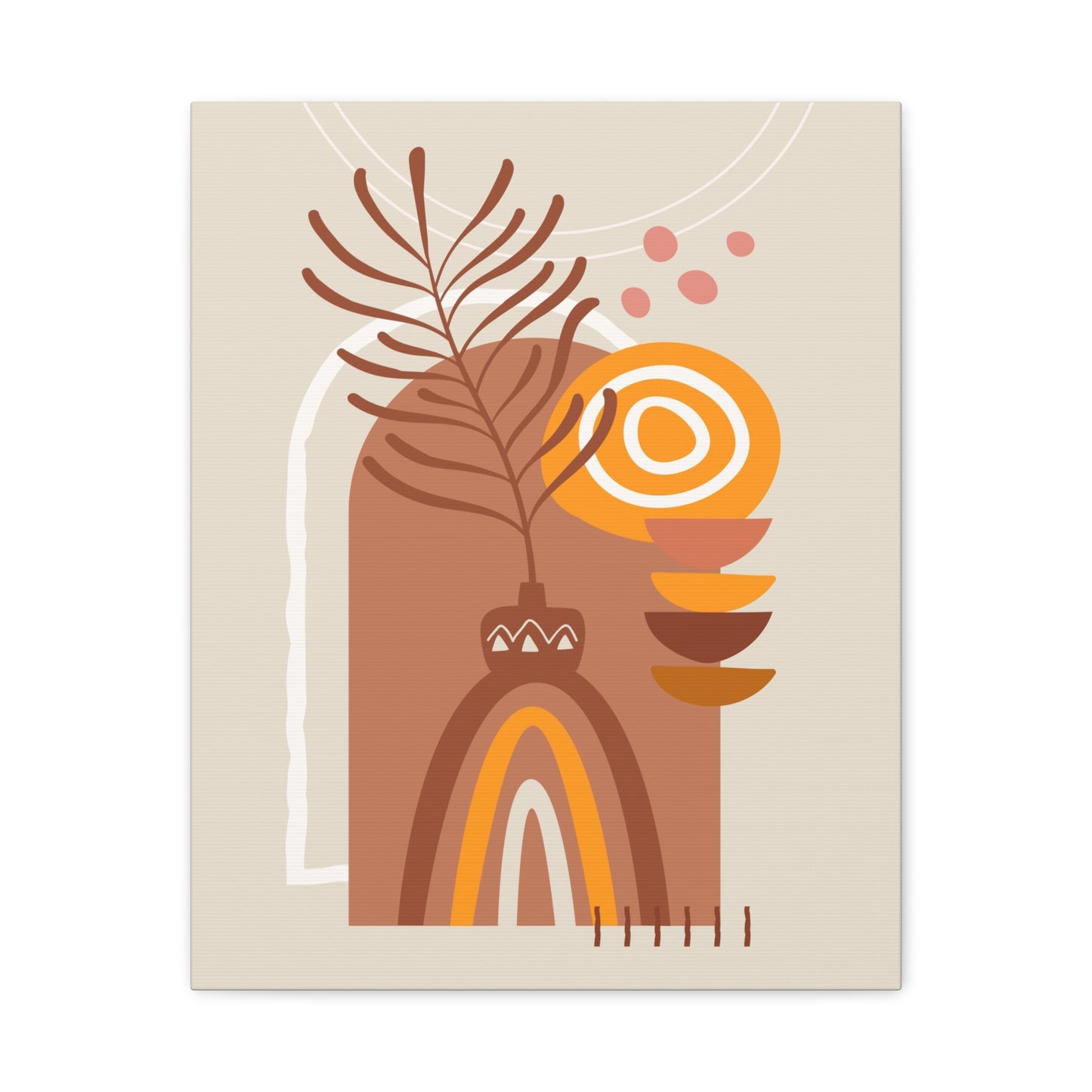 Wander Vase Art Set 1.2 - Matte Canvas Decor with Minimalist Leaf Design