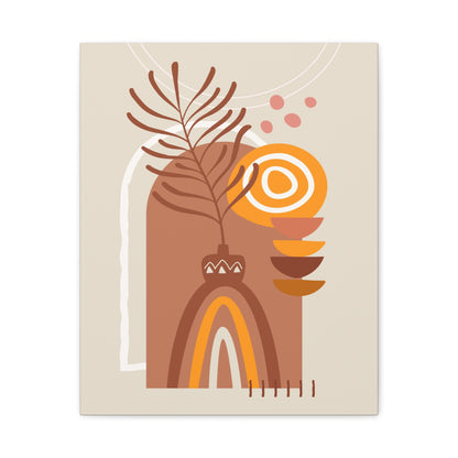 Wander Vase Art Set 1.2 - Matte Canvas Decor with Minimalist Leaf Design