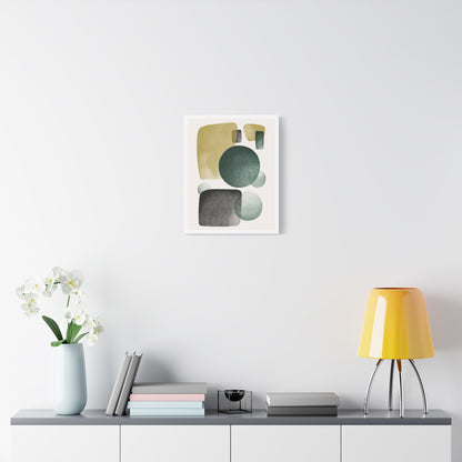 Army Green Art Set 1.1 - Matte Canvas Decor with Minimalist Leaf Design