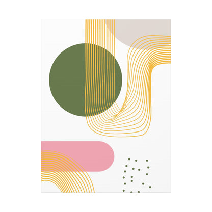 Minimal Geo Art Set 1.1 - Matte Canvas Decor with Minimalist Leaf Design