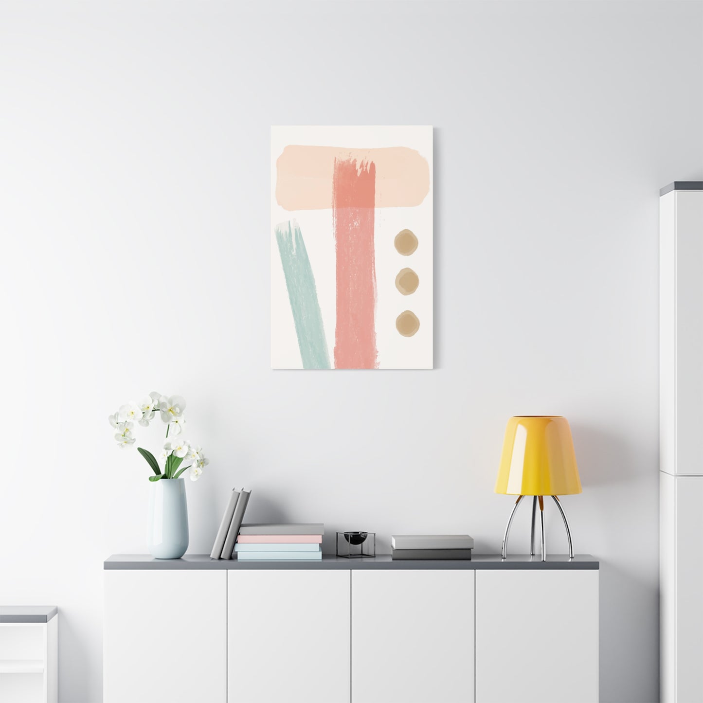 Pastel Pulse Art Set 1.3- Matte Canvas Decor with Minimalist Leaf Design