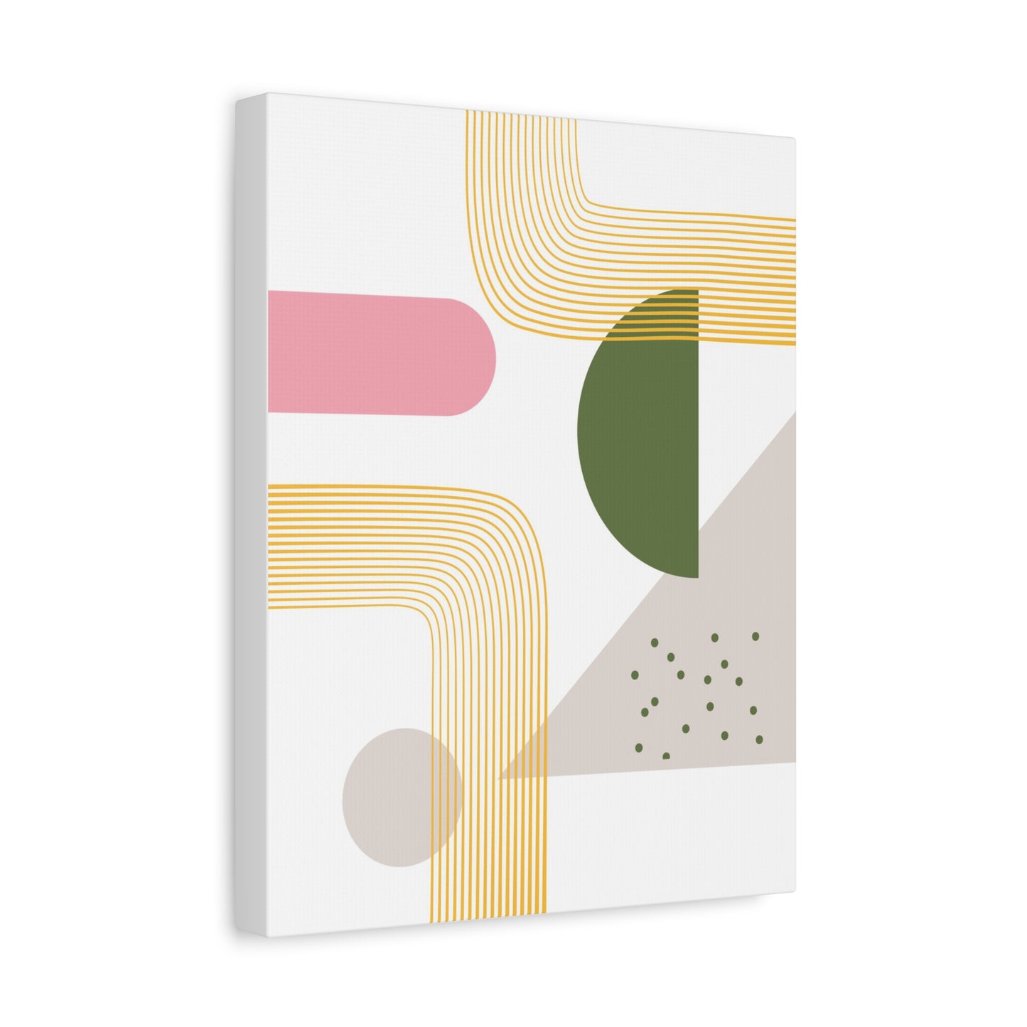 Minimal Geo Art Set 1.3 - Matte Canvas Decor with Minimalist Leaf Design