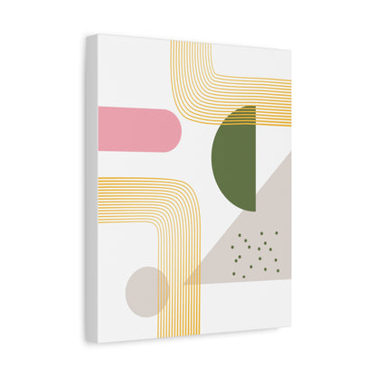 Minimal Geo Art Set 1.3 - Matte Canvas Decor with Minimalist Leaf Design