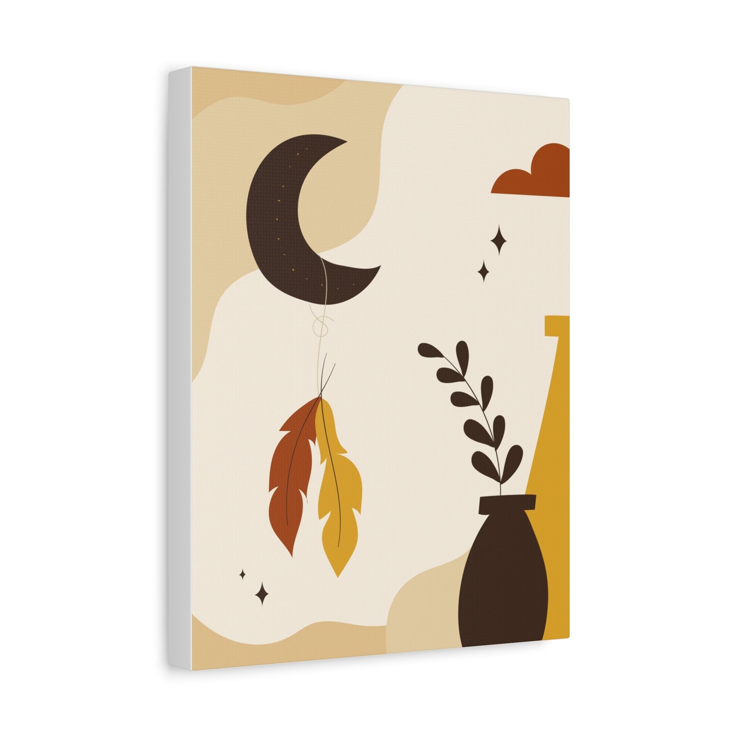 Nocturne Petal Art Set 1.2 - Matte Canvas Decor with Minimalist Leaf Design