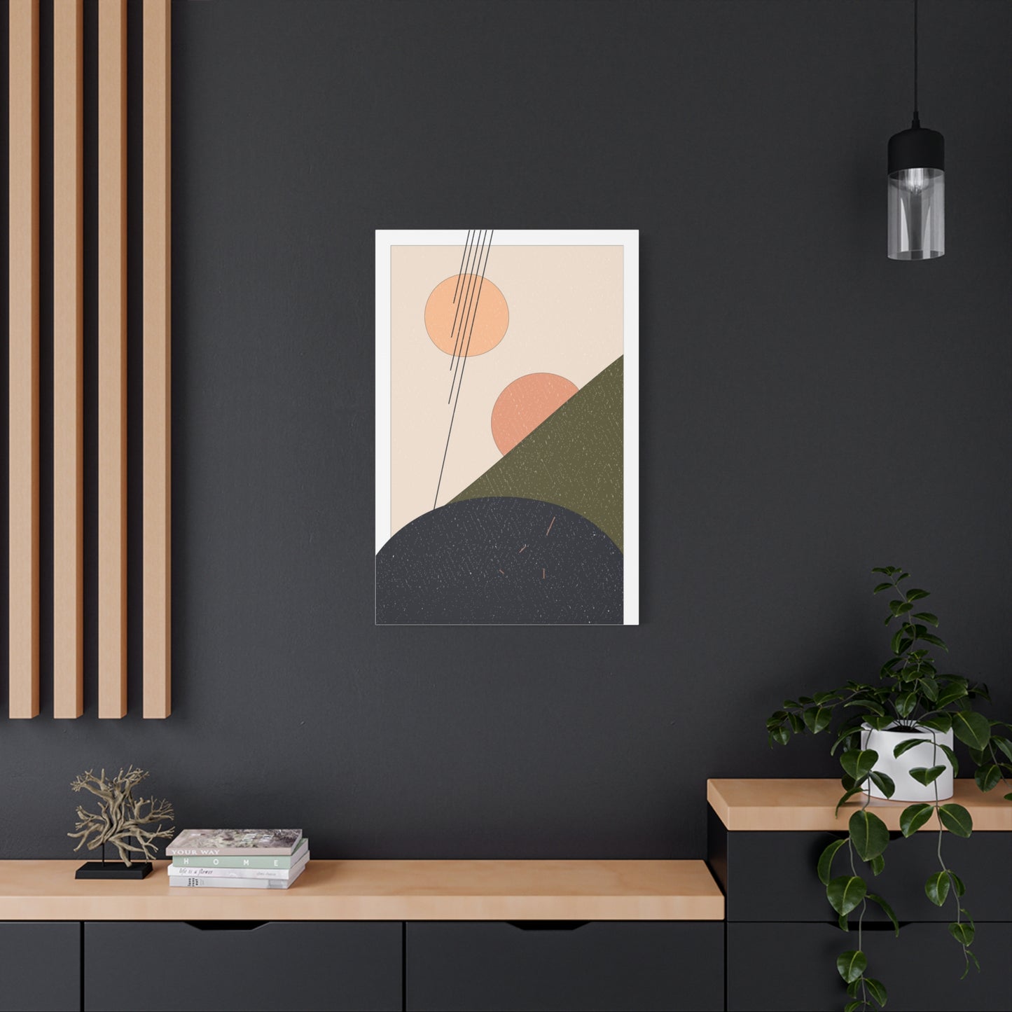 Minimal Pink Line Art Set 1.1 - Matte Canvas Decor with Minimalist Leaf Design