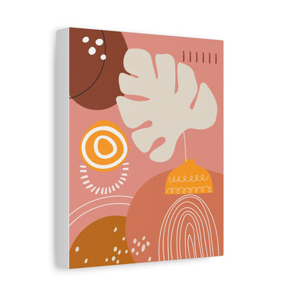 Wander Vase Art Set 1.3 - Matte Canvas Decor with Minimalist Leaf Design