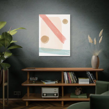 Pastel Pulse Art Set 1.2 - Matte Canvas Decor with Minimalist Leaf Design