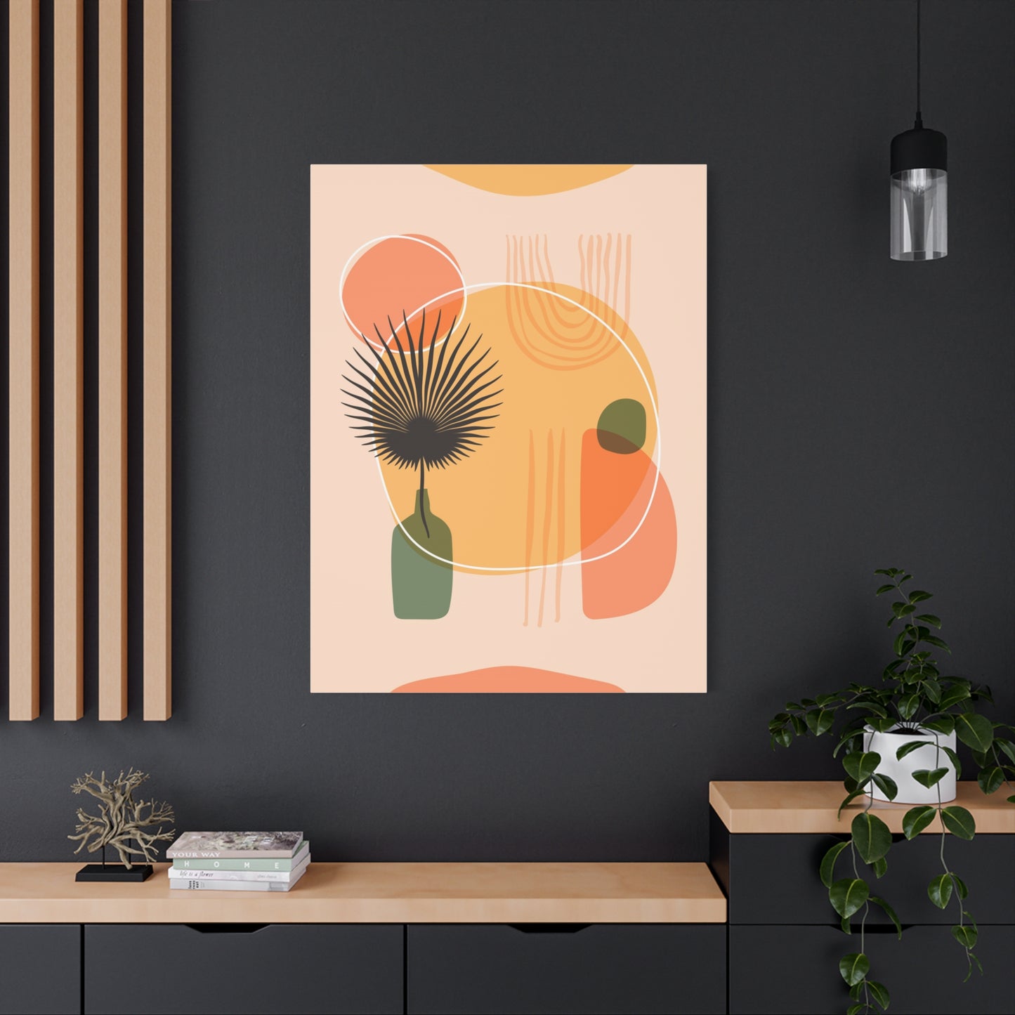 Sunway Minimal Art Set 1.1 - Matte Canvas Decor with Minimalist Leaf Design