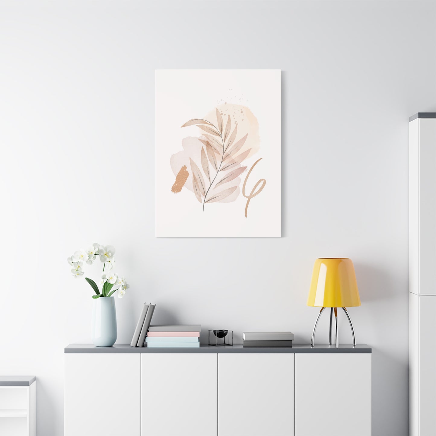 Abstract Earthy Florals Art Set 1.3- Matte Canvas Decor with Minimalist Leaf Design