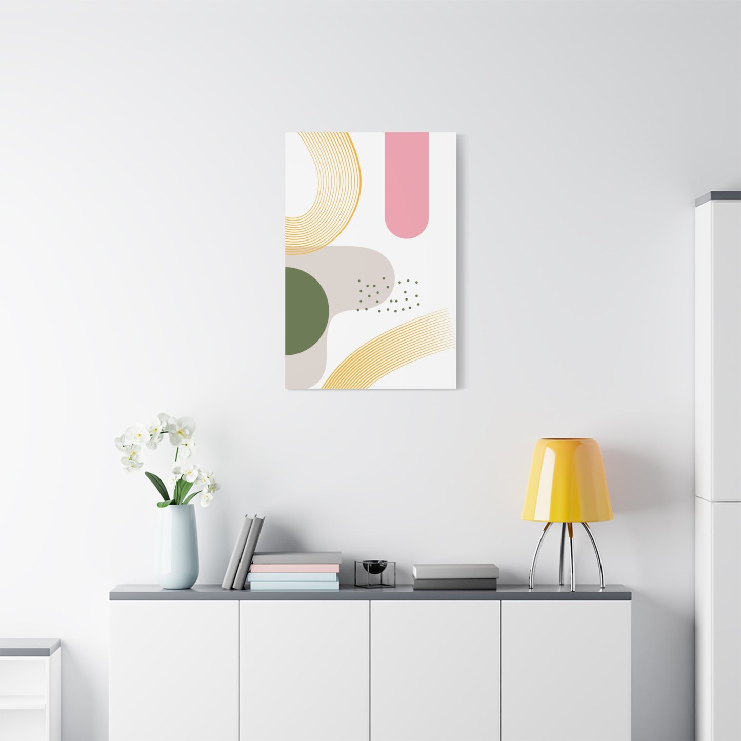 Minimal Geo Art Set 1.2 - Matte Canvas Decor with Minimalist Leaf Design