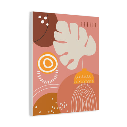 Wander Vase Art Set 1.3 - Matte Canvas Decor with Minimalist Leaf Design