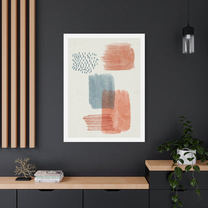 Wander Brush Art 1.3 - Matte Canvas Decor with Minimalist Leaf Design
