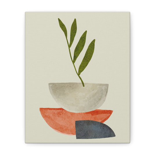 Flower Wall Art Set 1.3 - Matte Canvas Decor with Minimalist Leaf Design
