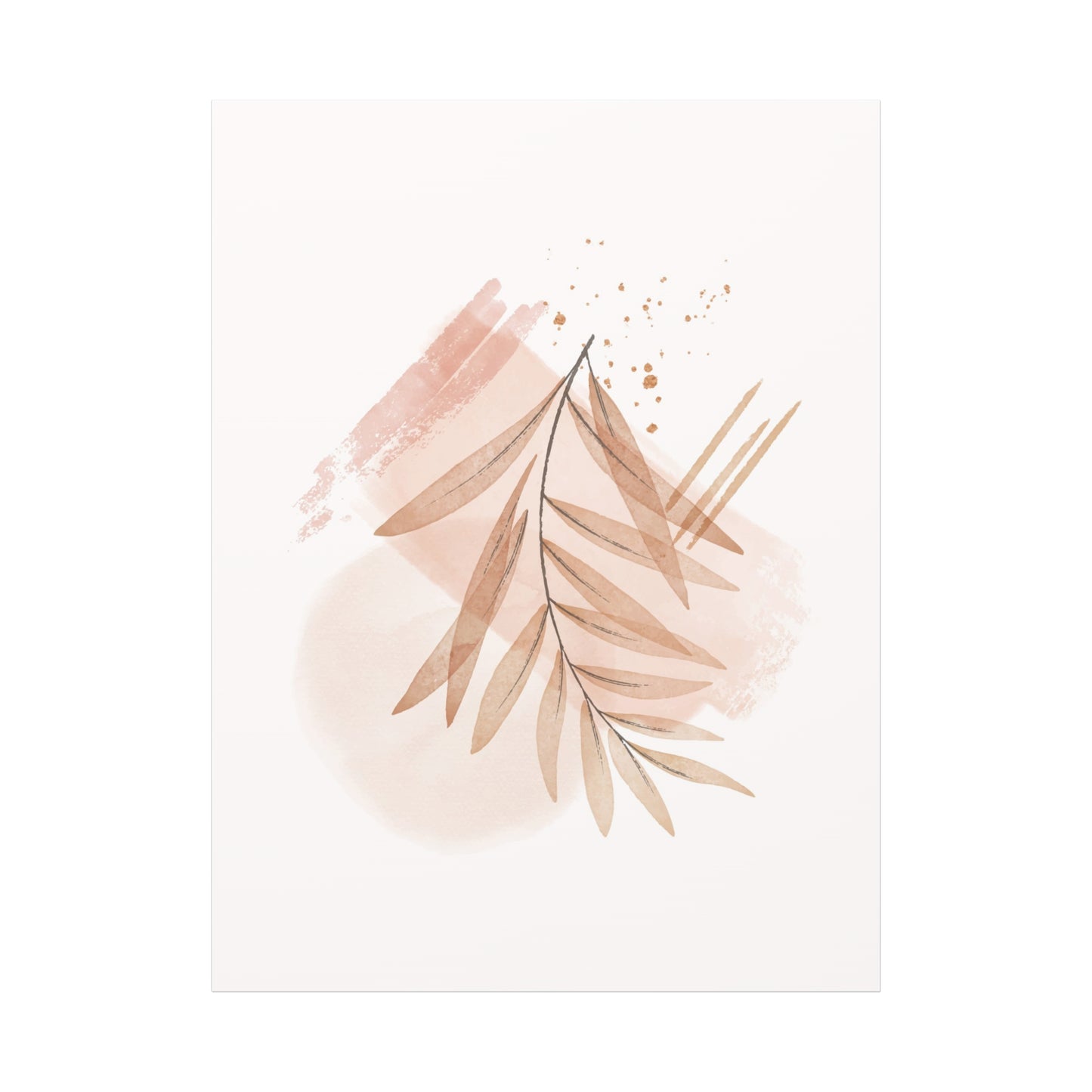 Abstract Earthy Florals Art Set 1.1 - Matte Canvas Decor with Minimalist Leaf Design