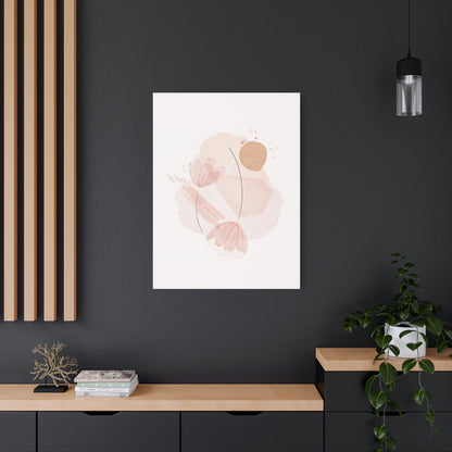 Abstract Earthy Florals Art Set 1.2 - Matte Canvas Decor with Minimalist Leaf Design
