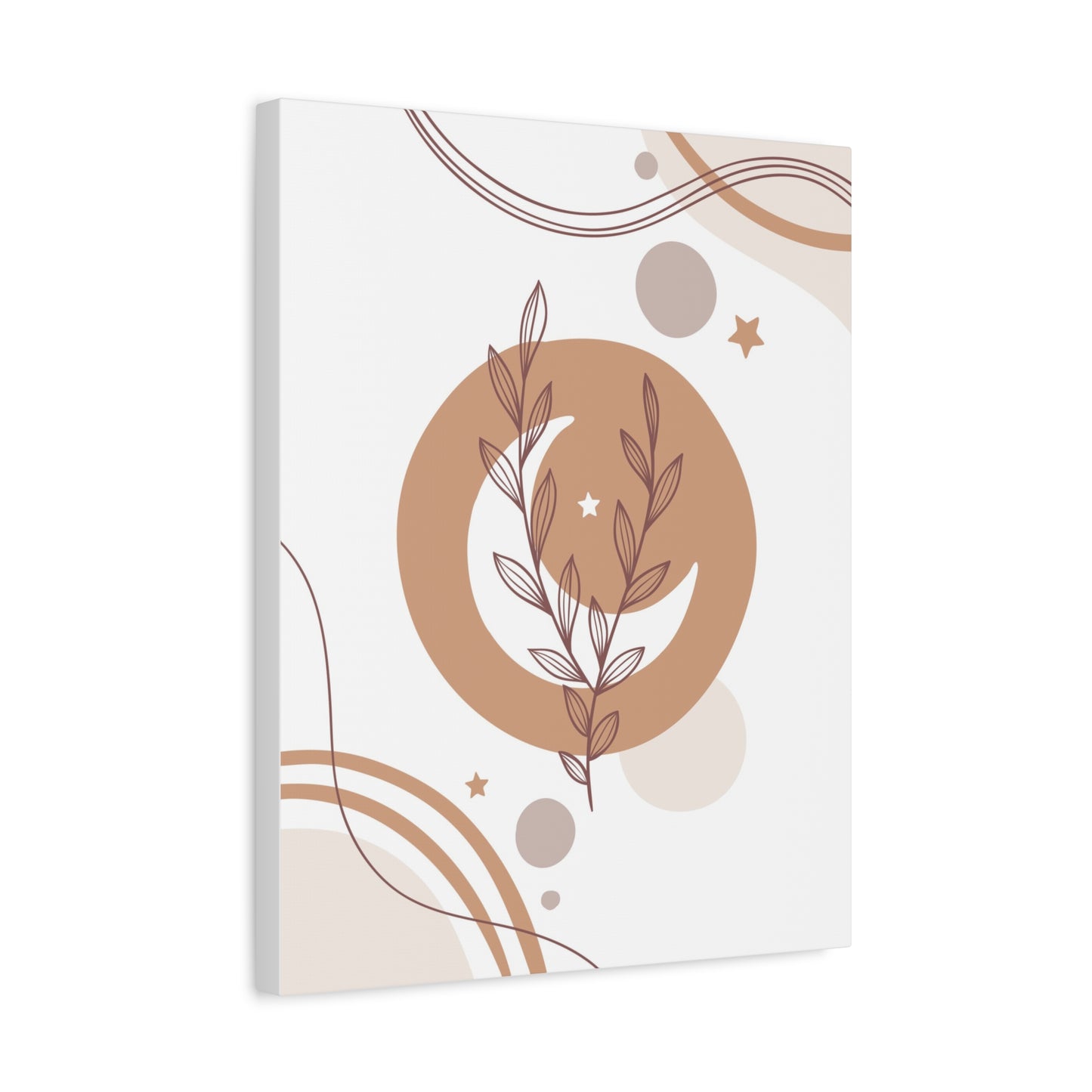Sunset Botanica Art 1.1 - Matte Canvas Decor with Minimalist Leaf Design