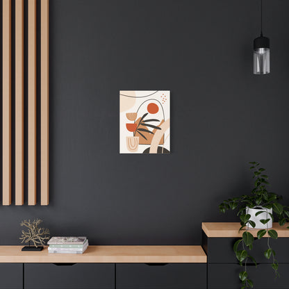 Boheme Luna  Art Set 1.3 - Matte Canvas Decor with Minimalist Leaf Design
