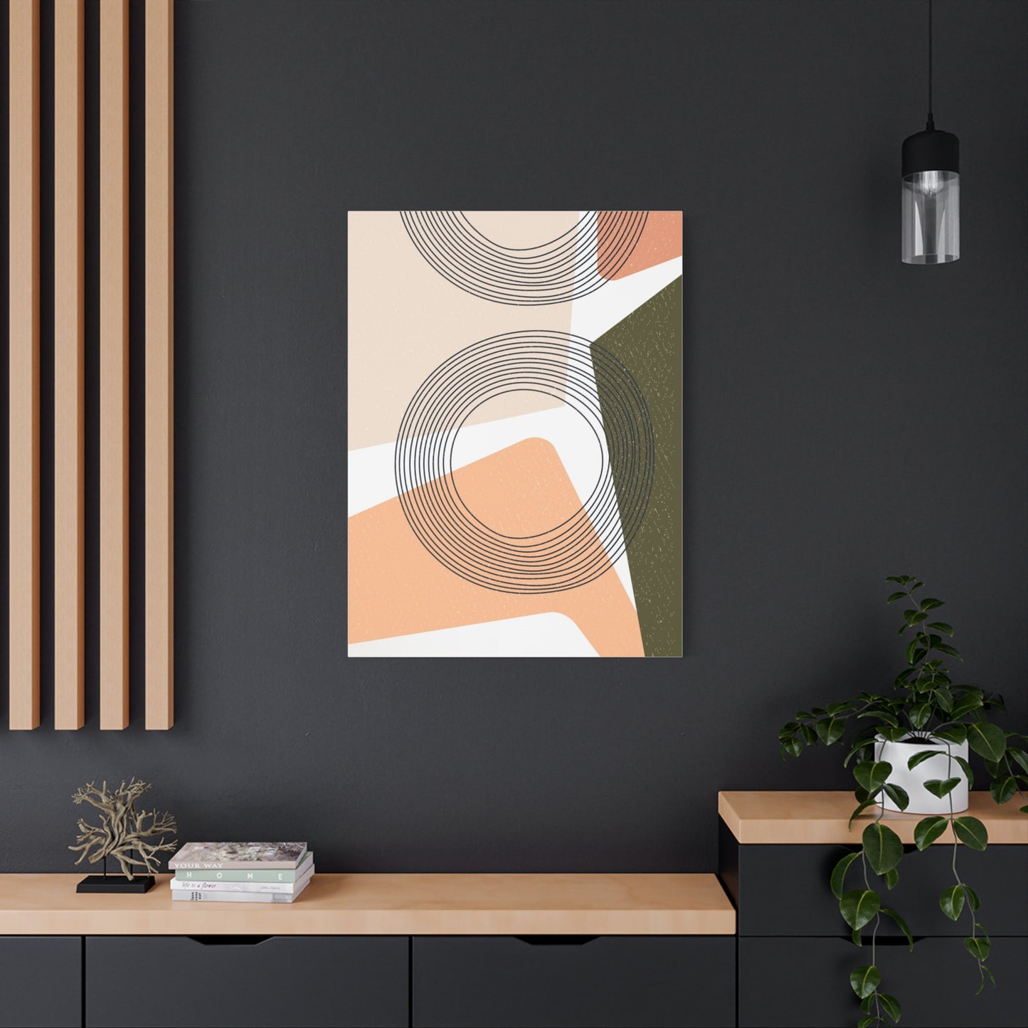 Minimal Pink Line Art Set 1.2 - Matte Canvas Decor with Minimalist Leaf Design