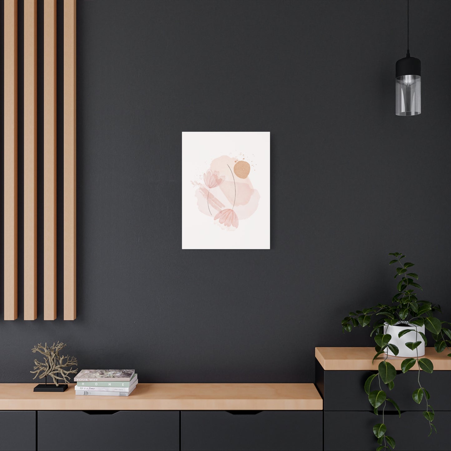 Abstract Earthy Florals Art Set 1.2 - Matte Canvas Decor with Minimalist Leaf Design