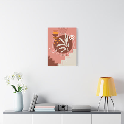 Wander Vase Art Set 1.1 - Matte Canvas Decor with Minimalist Leaf Design