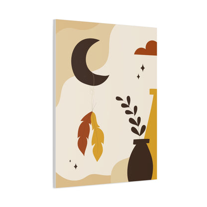 Nocturne Petal Art Set 1.2 - Matte Canvas Decor with Minimalist Leaf Design