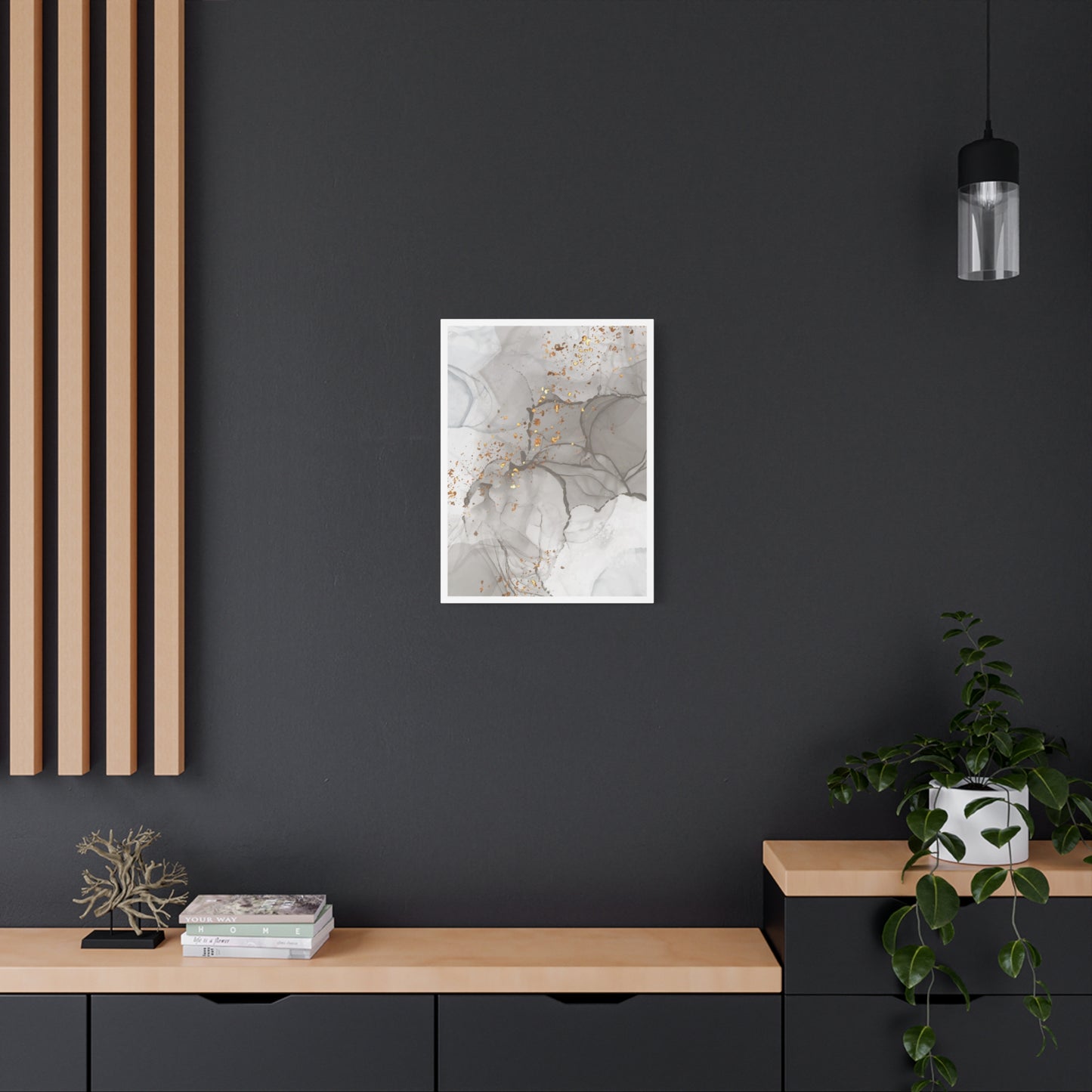 Ash Dust Art Set 1.1 - Matte Canvas Decor with Minimalist Leaf Design