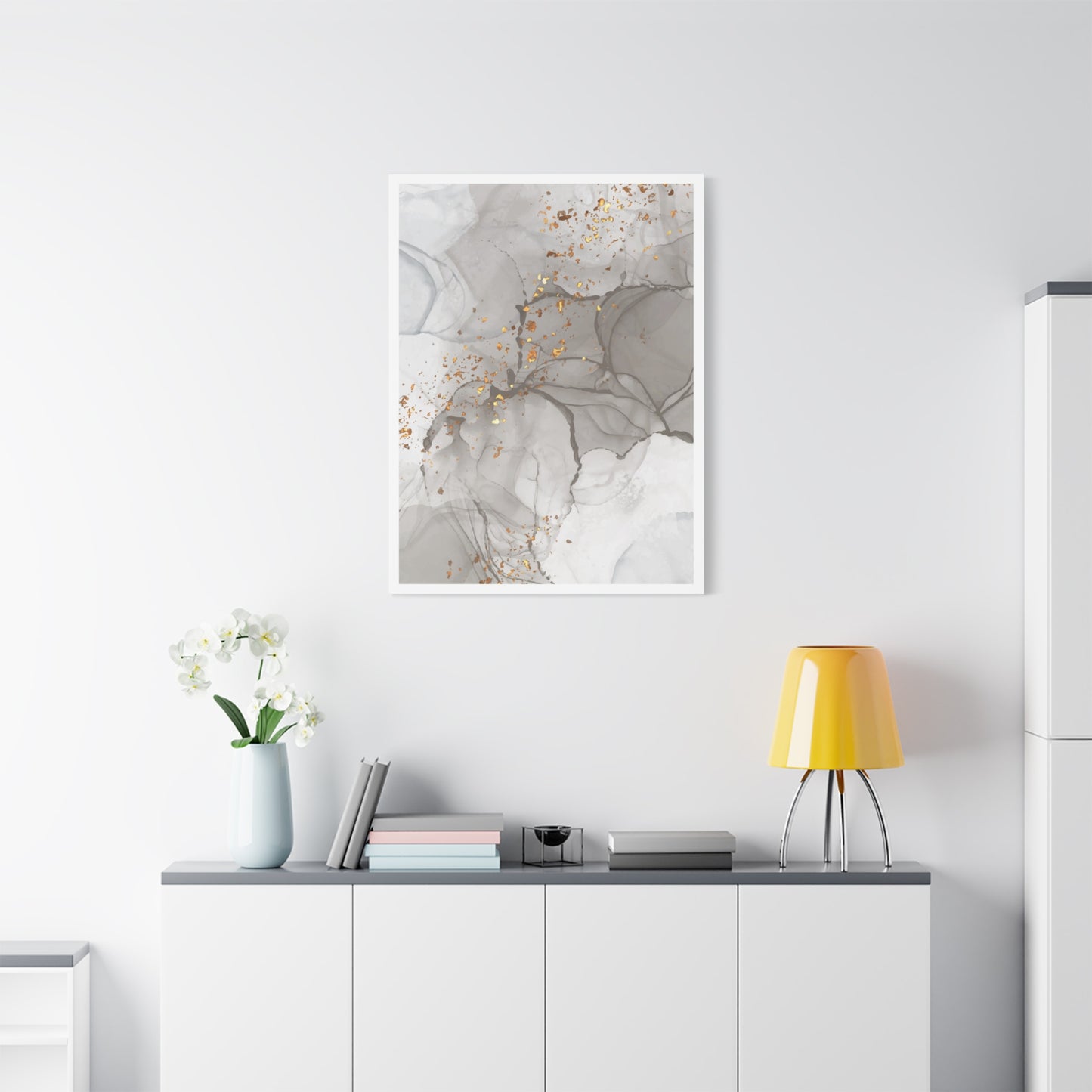 Ash Dust Art Set 1.1 - Matte Canvas Decor with Minimalist Leaf Design
