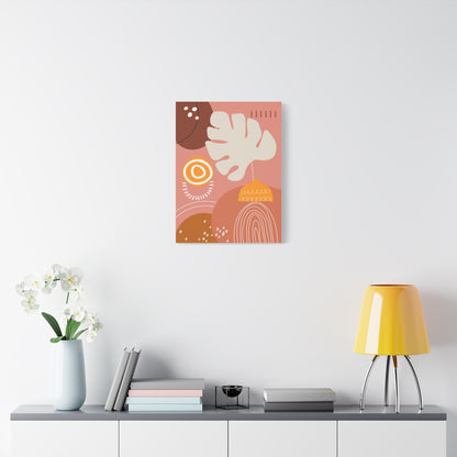 Wander Vase Art Set 1.3 - Matte Canvas Decor with Minimalist Leaf Design