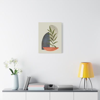 Flower Wall Art Set 1.2 - Matte Canvas Decor with Minimalist Leaf Design