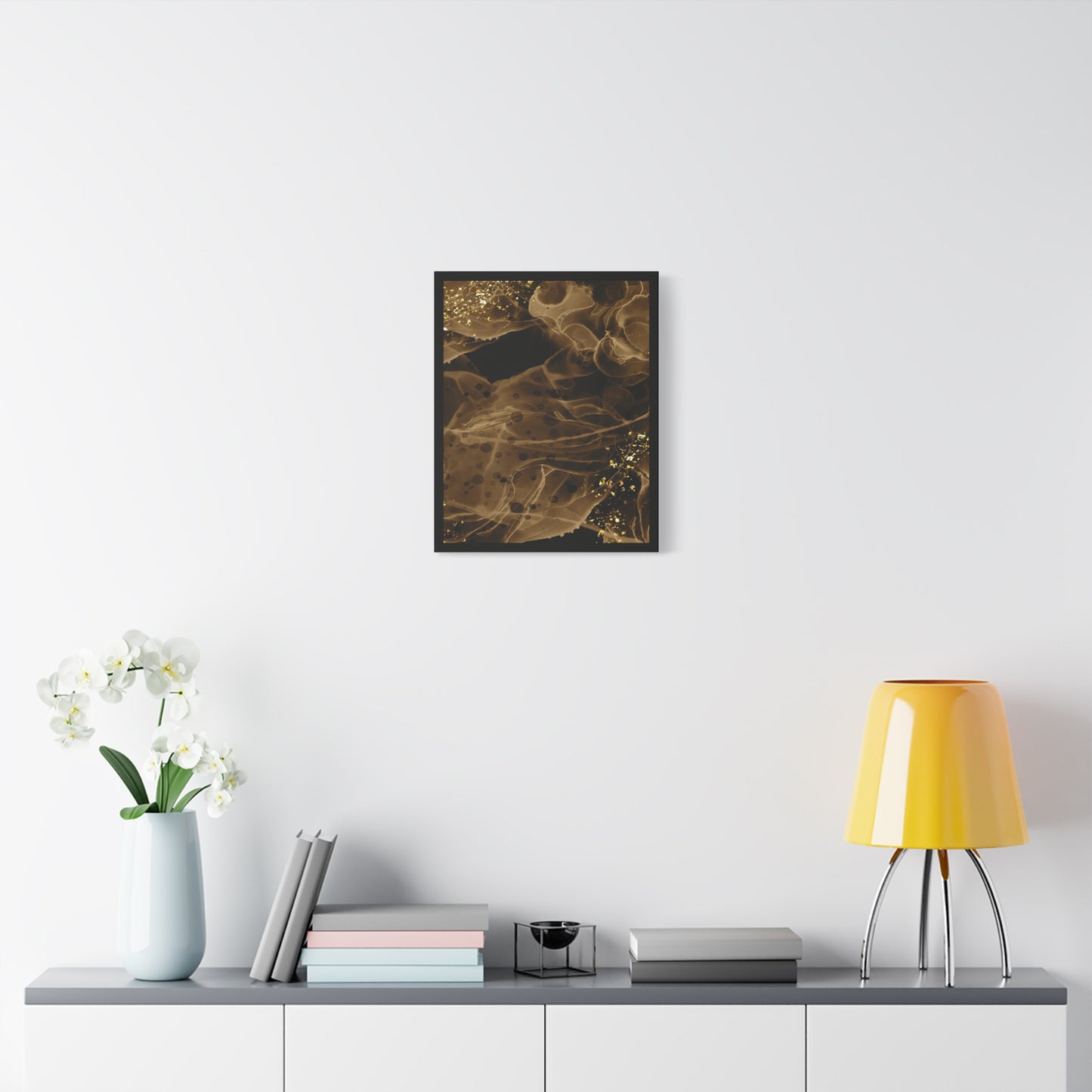 Gold Dust Art Set 1.2 - Matte Canvas Decor with Minimalist Leaf Design