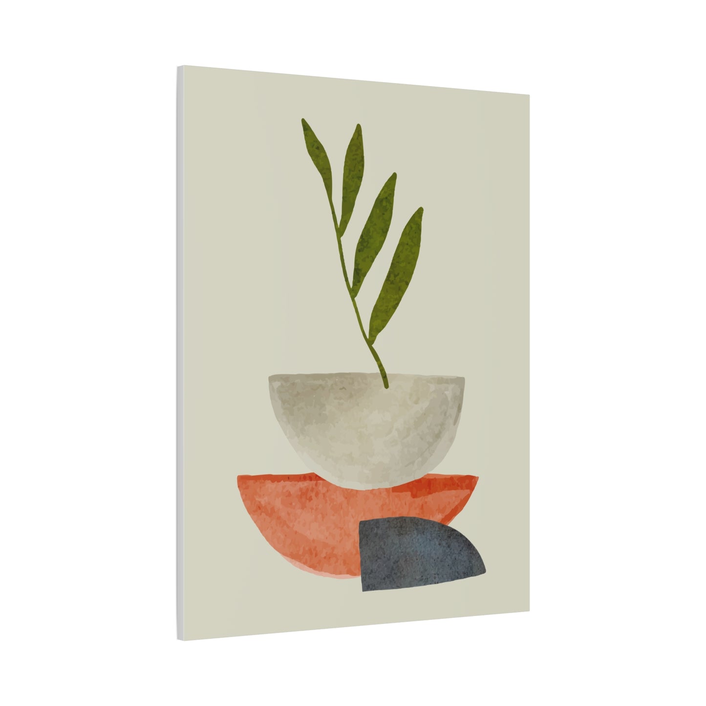 Flower Wall Art Set 1.3 - Matte Canvas Decor with Minimalist Leaf Design