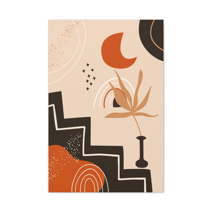 Boheme Luna  Art Set 1.2 - Matte Canvas Decor with Minimalist Leaf Design