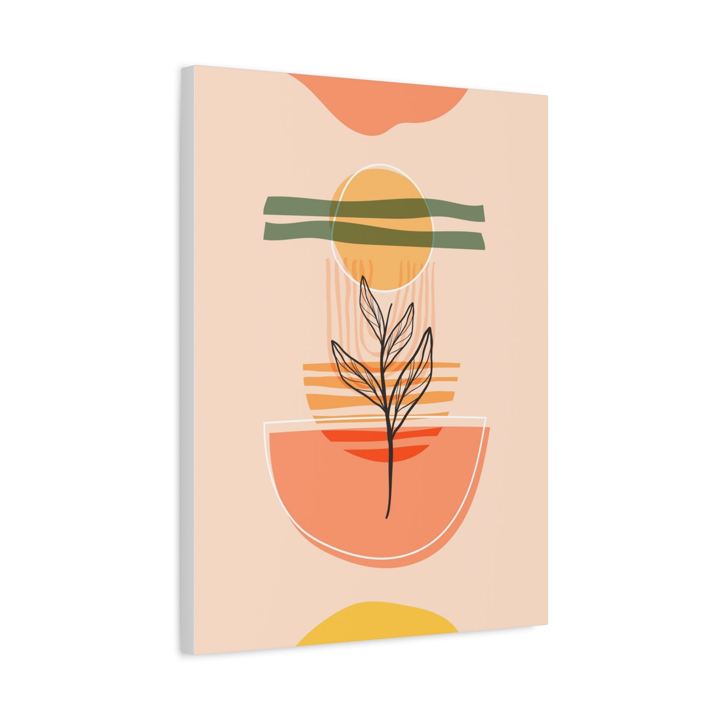 Sunway Minimal Art Set 1.3 - Matte Canvas Decor with Minimalist Leaf Design