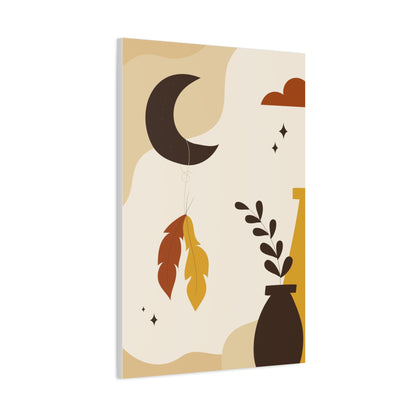 Nocturne Petal Art Set 1.2 - Matte Canvas Decor with Minimalist Leaf Design