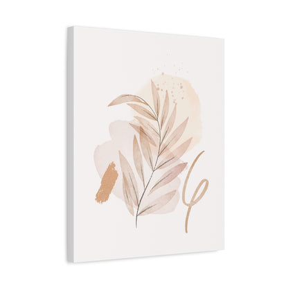 Abstract Earthy Florals Art Set 1.3- Matte Canvas Decor with Minimalist Leaf Design