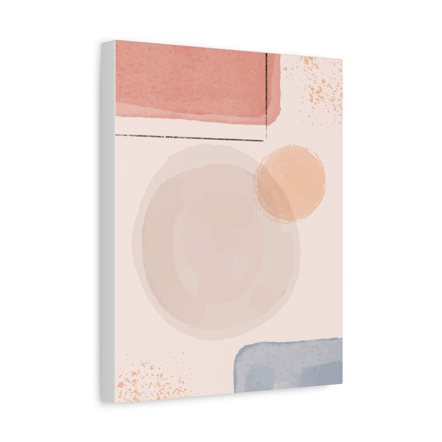 Pink Water Minimal Art Set 1.1 - Matte Canvas Decor with Minimalist Leaf Design