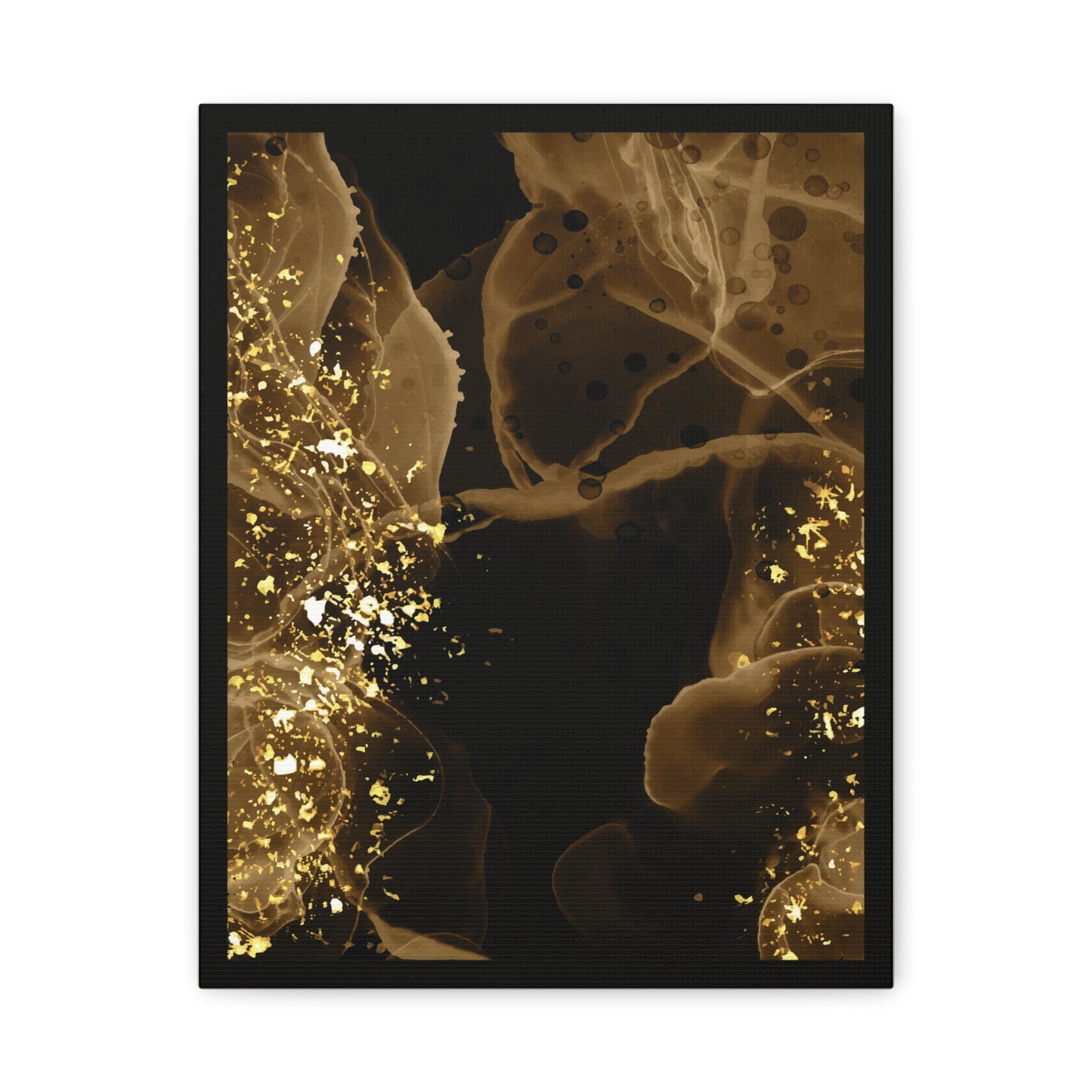 Gold Dust Art Set 1.1 - Matte Canvas Decor with Minimalist Leaf Design