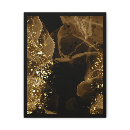 Gold Dust Art Set 1.1 - Matte Canvas Decor with Minimalist Leaf Design