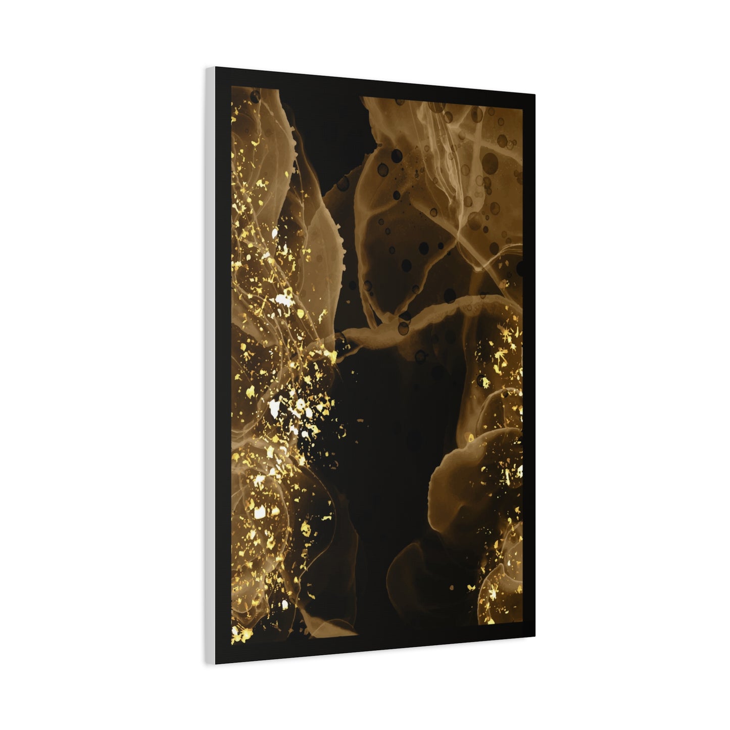 Gold Dust Art Set 1.1 - Matte Canvas Decor with Minimalist Leaf Design