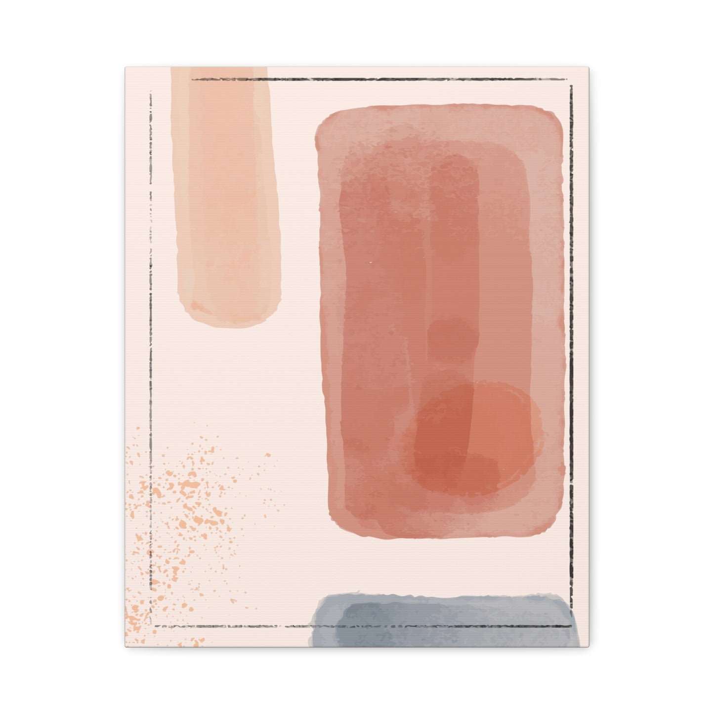 Pink Water Minimal Art Set 1.3 - Matte Canvas Decor with Minimalist Leaf Design