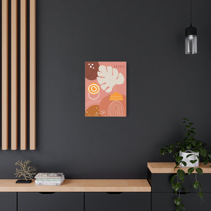 Wander Vase Art Set 1.3 - Matte Canvas Decor with Minimalist Leaf Design