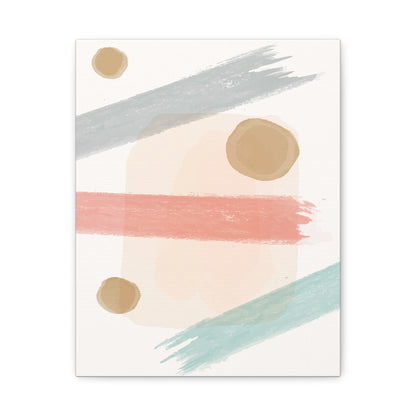 Pastel Pulse Art Set 1.1 - Matte Canvas Decor with Minimalist Leaf Design